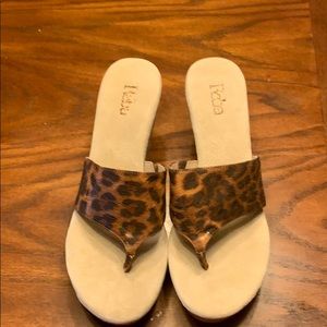 Reba animal print leather wedges